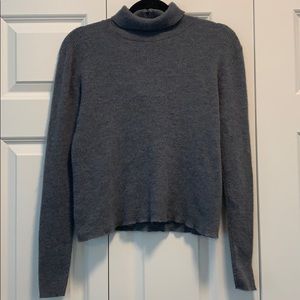 Virgin Wool Grey Pendleton Turtleneck